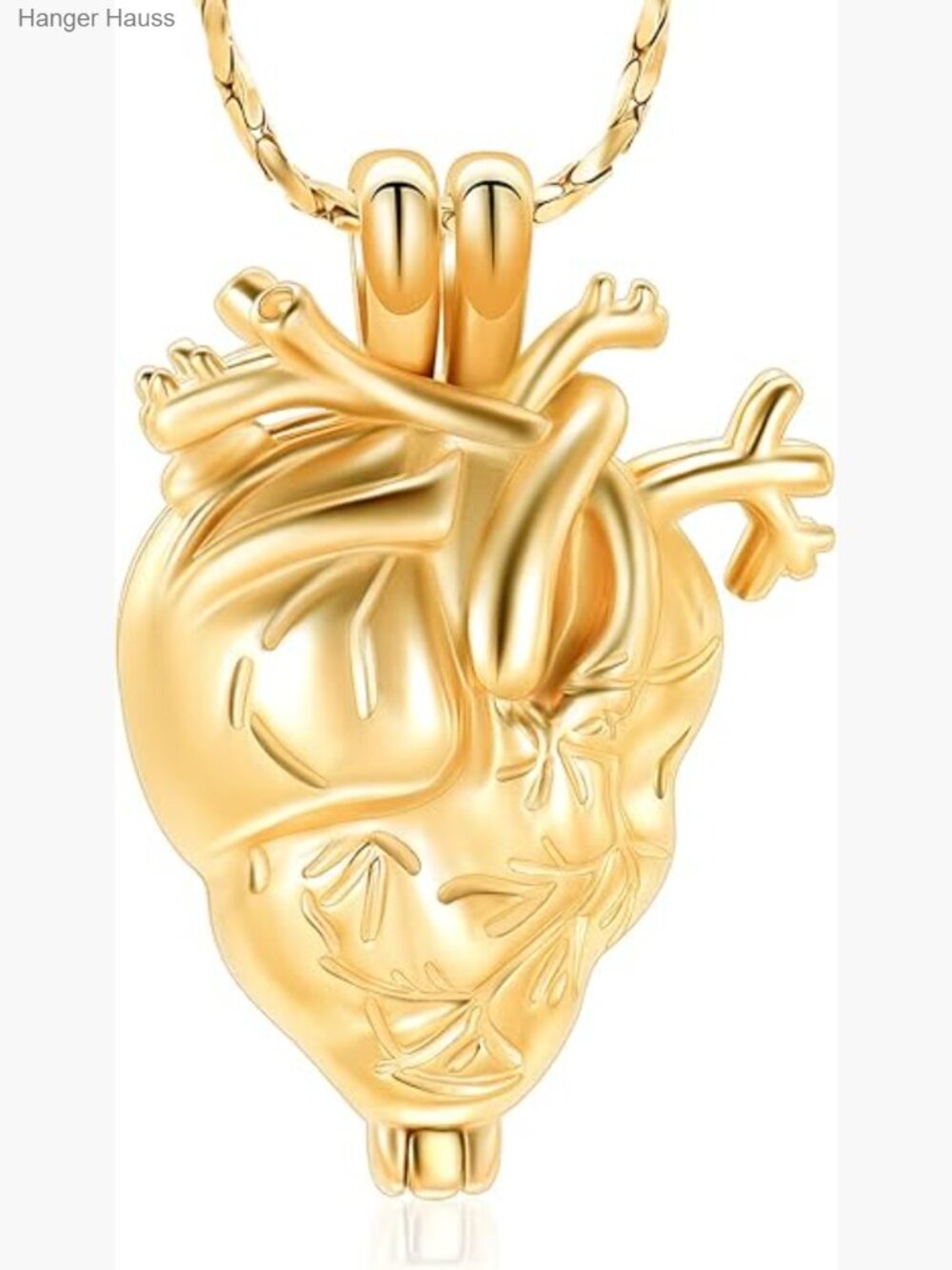 Anatomical Heart Urn Pendant Necklace for Ashes Keepsake Memorial Locket